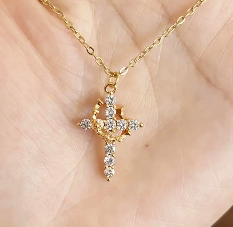 Crown Cross Necklace